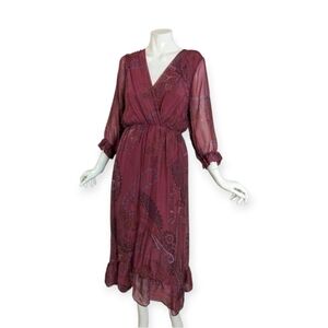 Anna Melani Silk Blend, Paisley, Midi Dress Made In Italy Beautiful Fall Dress!